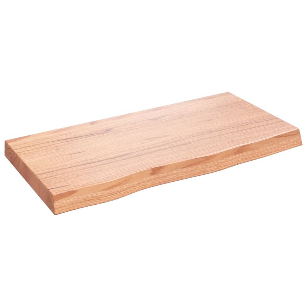 Vegghylle lysebrun 80x40x(2-6) cm behandlet heltre eik