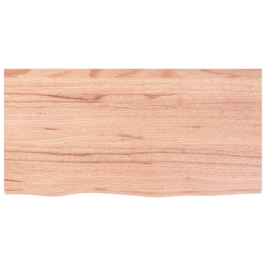 Vegghylle lysebrun 80x40x(2-6) cm behandlet heltre eik