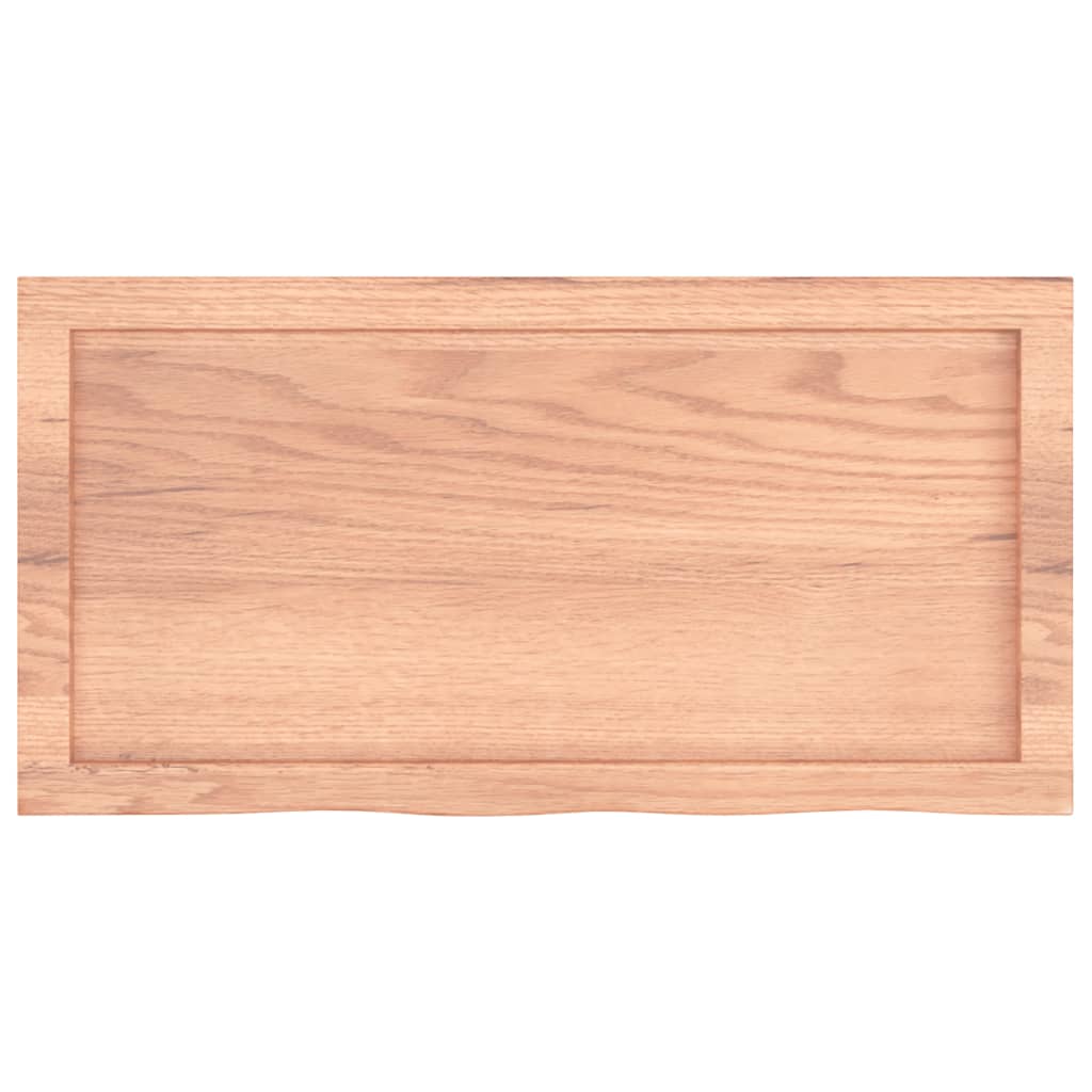 Vegghylle lysebrun 80x40x(2-6) cm behandlet heltre eik