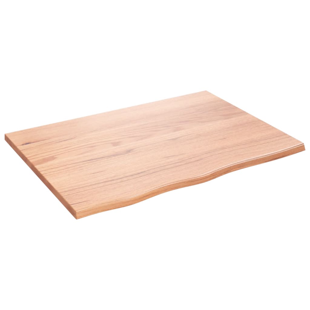 Vegghylle lysebrun 80x60x2 cm behandlet heltre eik vidaXL