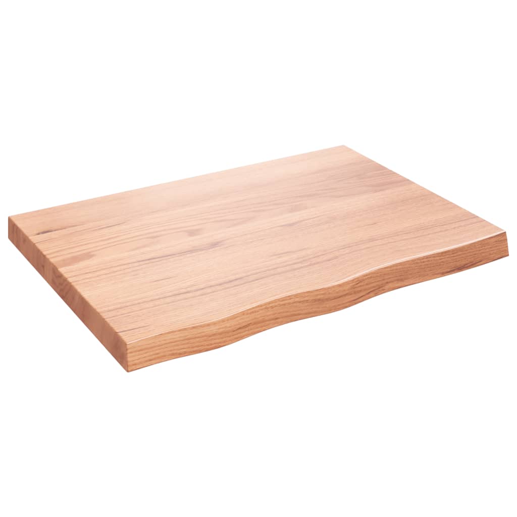 Vegghylle lysebrun 80x60x(2-6) cm behandlet heltre eik