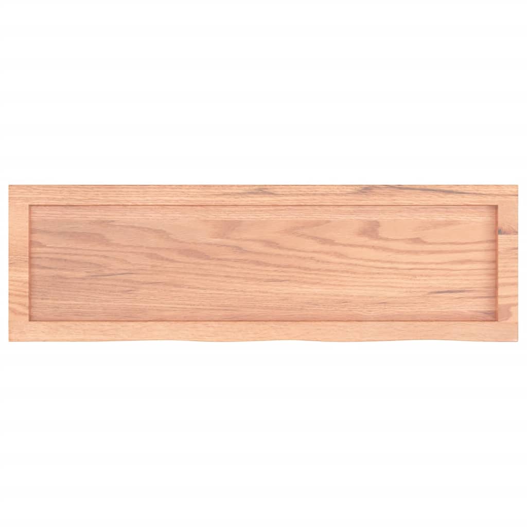 Vegghylle lysebrun 100x30x(2-4) cm behandlet heltre eik vidaXL