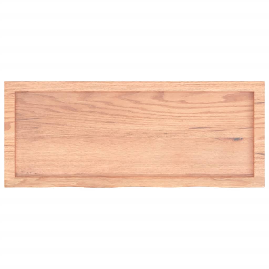 Vegghylle lysebrun 100x40x(2-4) cm behandlet heltre eik vidaXL