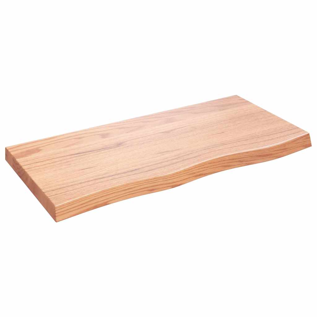 Vegghylle lysebrun 100x50x(2-6) cm behandlet heltre eik vidaXL