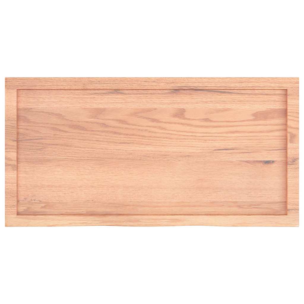 Vegghylle lysebrun 100x50x(2-6) cm behandlet heltre eik vidaXL