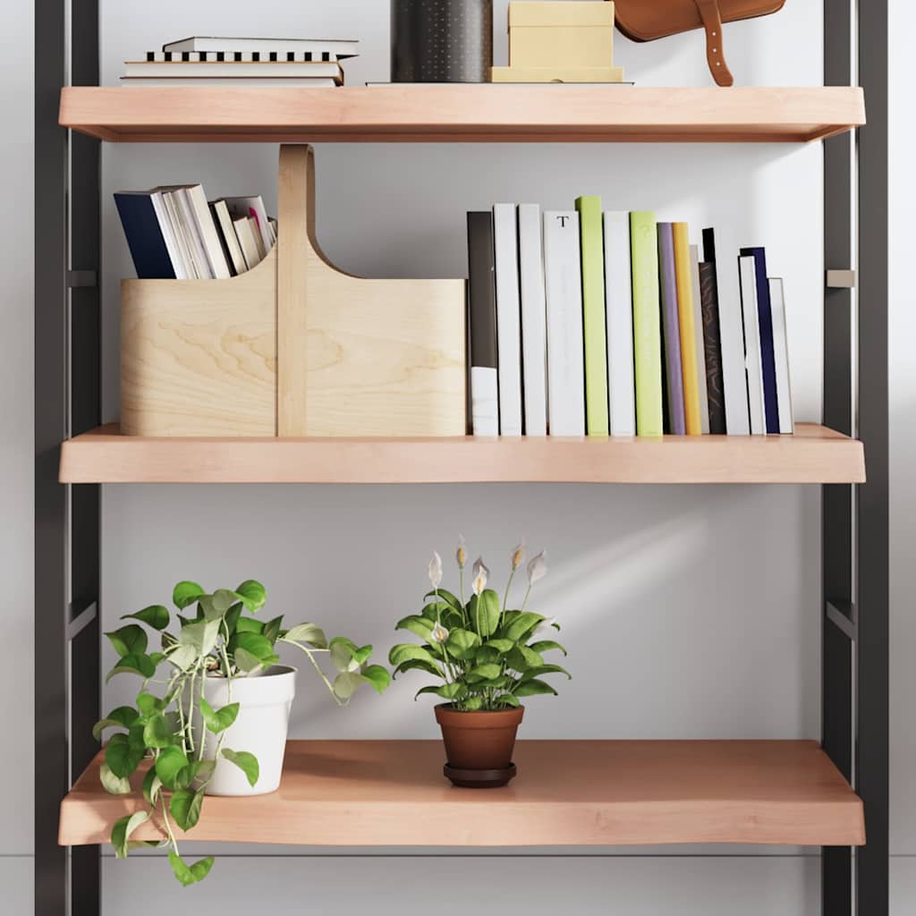 Vegghylle lysebrun 100x50x(2-6) cm behandlet heltre eik vidaXL