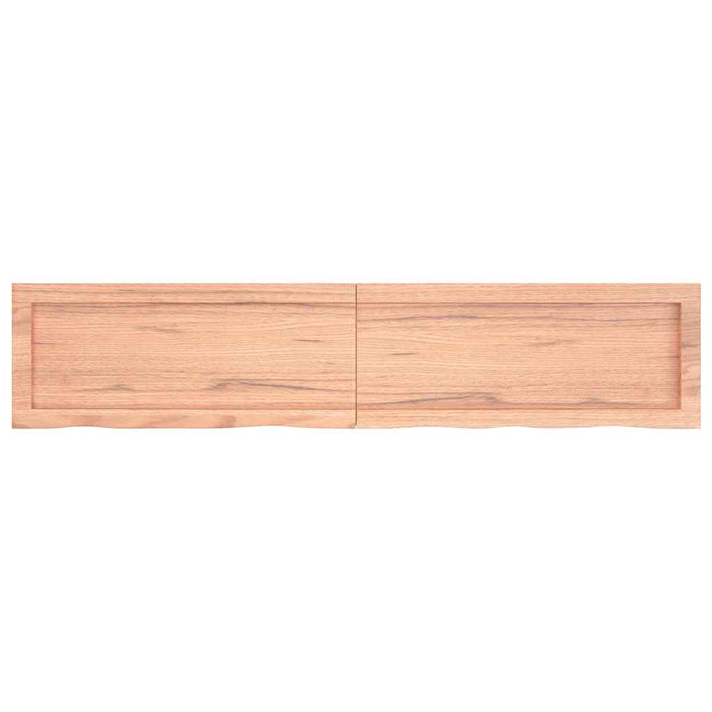 Vegghylle lysebrun 140x30x(2-4) cm behandlet heltre eik