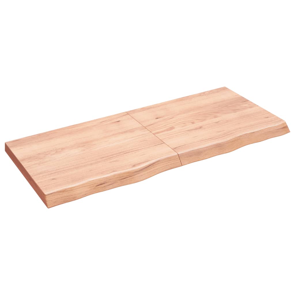 Vegghylle lysebrun 140x60x(2-6) cm behandlet heltre eik