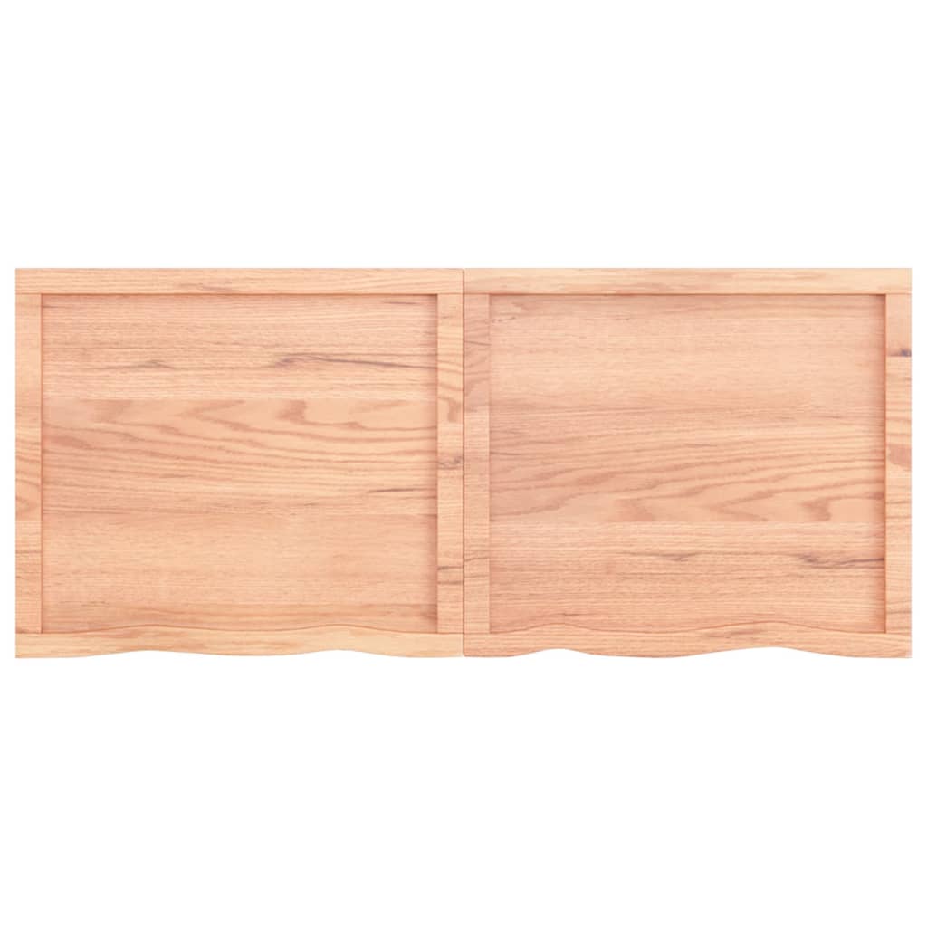 Vegghylle lysebrun 140x60x(2-6) cm behandlet heltre eik