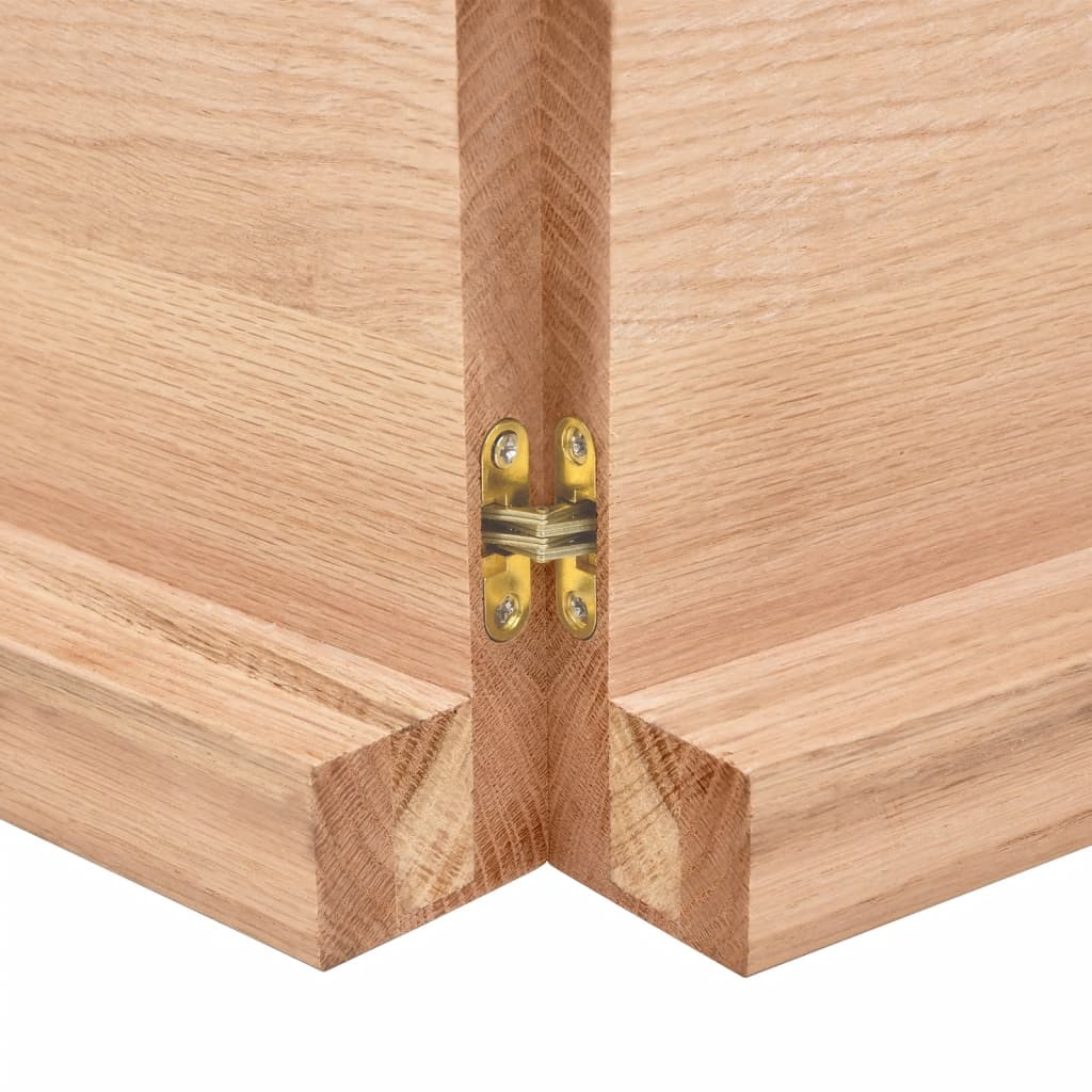Vegghylle lysebrun 140x60x(2-6) cm behandlet heltre eik