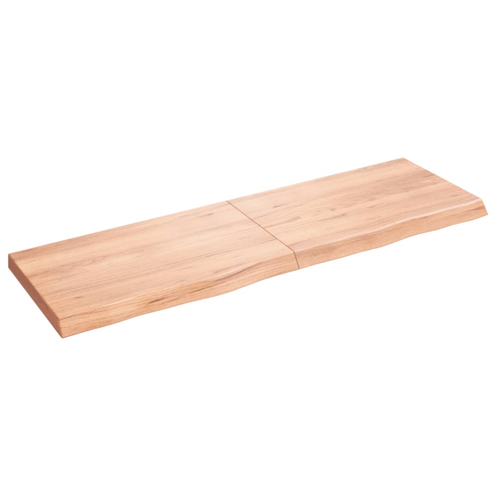 Vegghylle lysebrun 160x50x(2-6) cm behandlet heltre eik