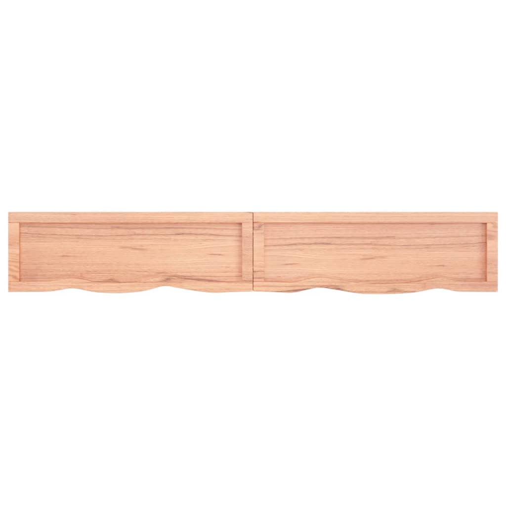 Vegghylle lysebrun 120x30x(2-6) cm behandlet heltre eik