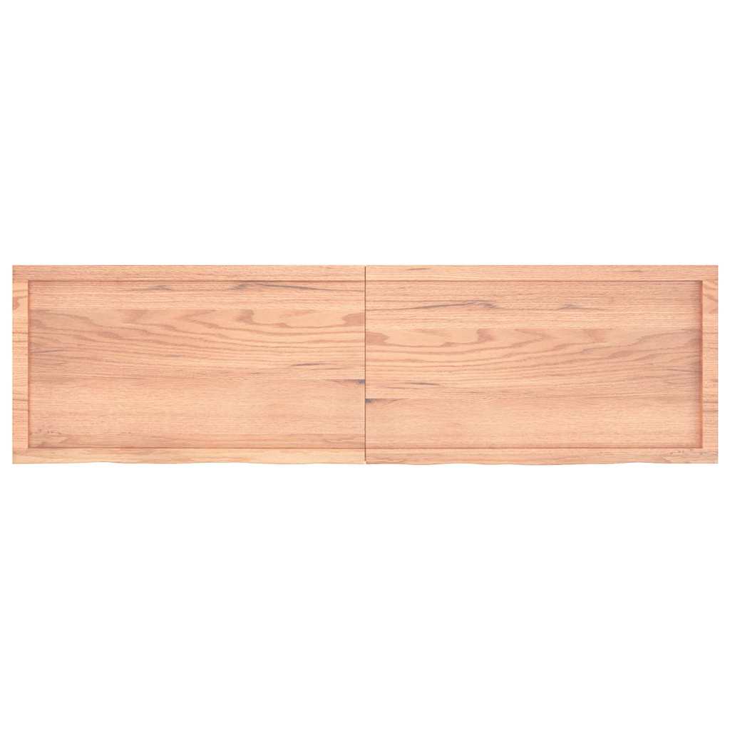Vegghylle lysebrun 120x50x(2-6) cm behandlet heltre eik vidaXL