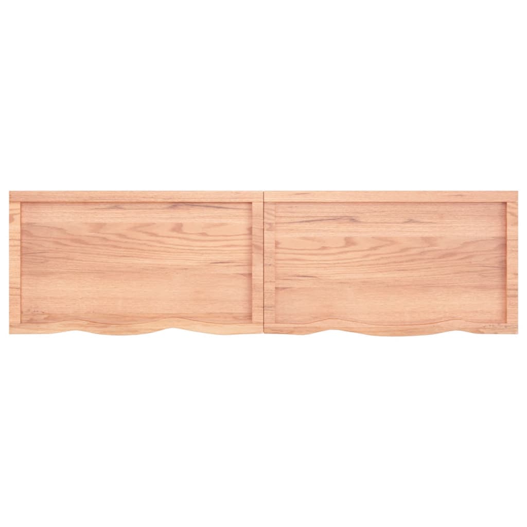 Vegghylle lysebrun 120x50x(2-6) cm behandlet heltre eik