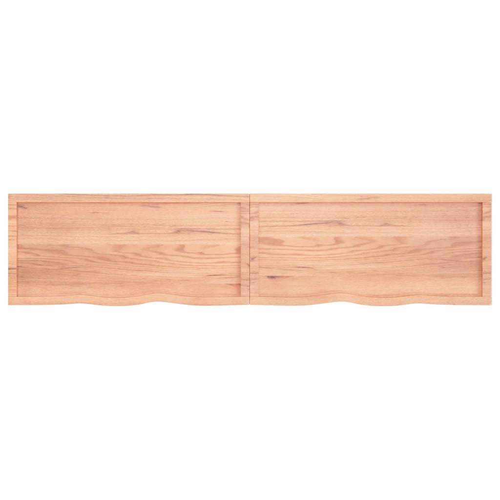 Vegghylle lysebrun 220x50x(2-6) cm behandlet heltre eik