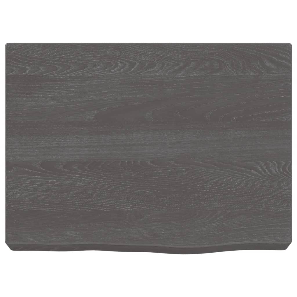Vegghylle mørkebrun 40x30x(2-6) cm behandlet heltre eik