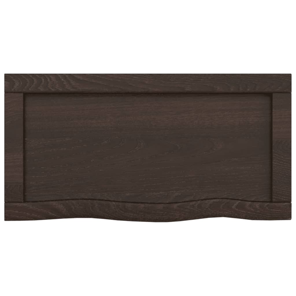 Vegghylle mørkebrun 40x30x(2-6) cm behandlet heltre eik