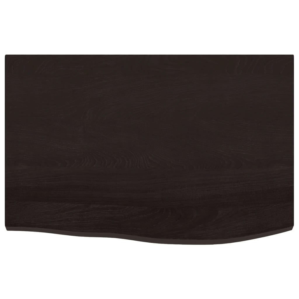 Vegghylle mørkebrun 60x40x2 cm behandlet heltre eik