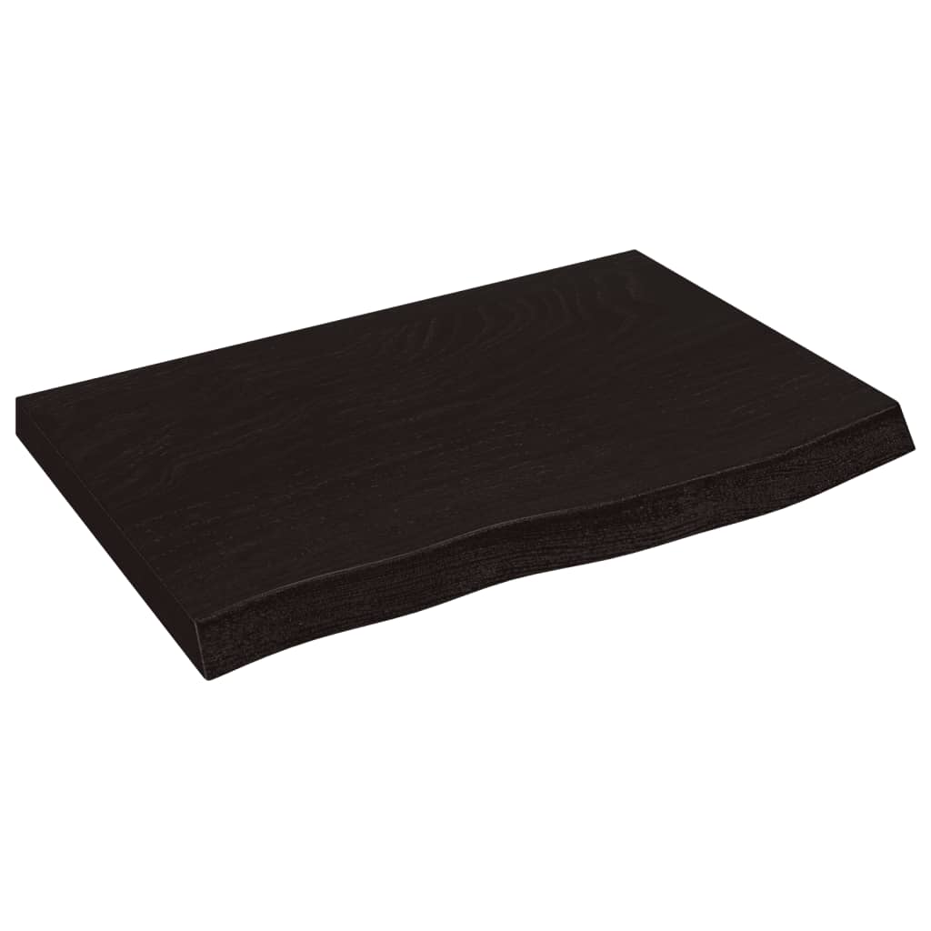 Vegghylle mørkebrun 60x40x(2-4) cm behandlet heltre eik