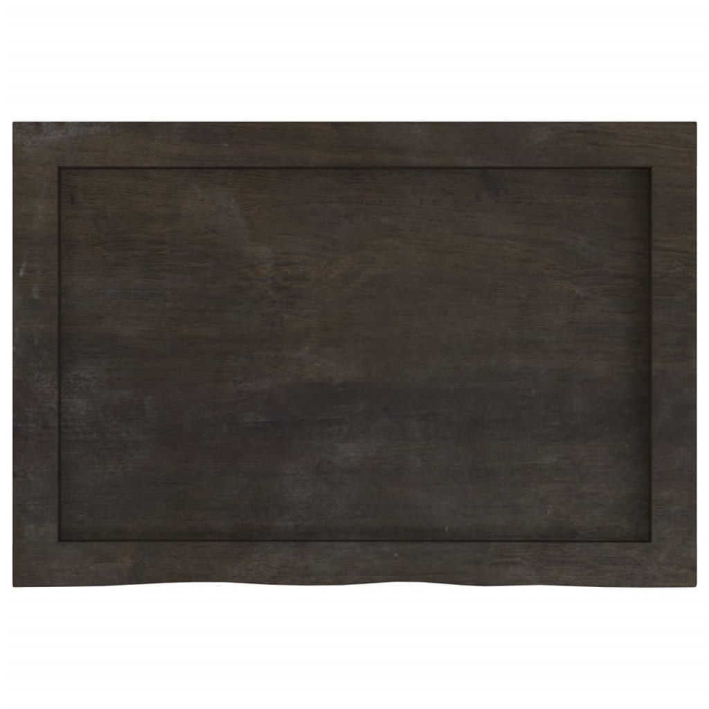 Vegghylle mørkebrun 60x40x(2-4) cm behandlet heltre eik