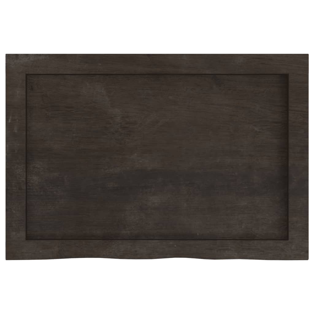Vegghylle mørkebrun 60x40x(2-6) cm behandlet heltre eik