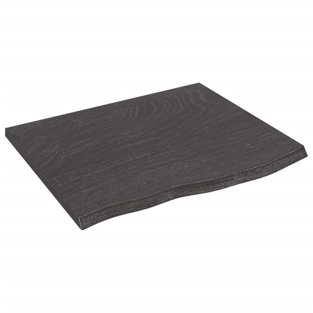 Vegghylle mørkebrun 60x50x2 cm behandlet heltre eik