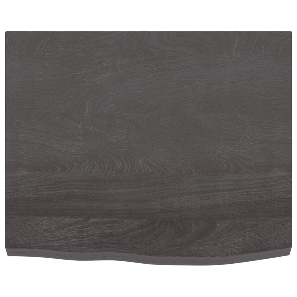 Vegghylle mørkebrun 60x50x(2-4) cm behandlet heltre eik