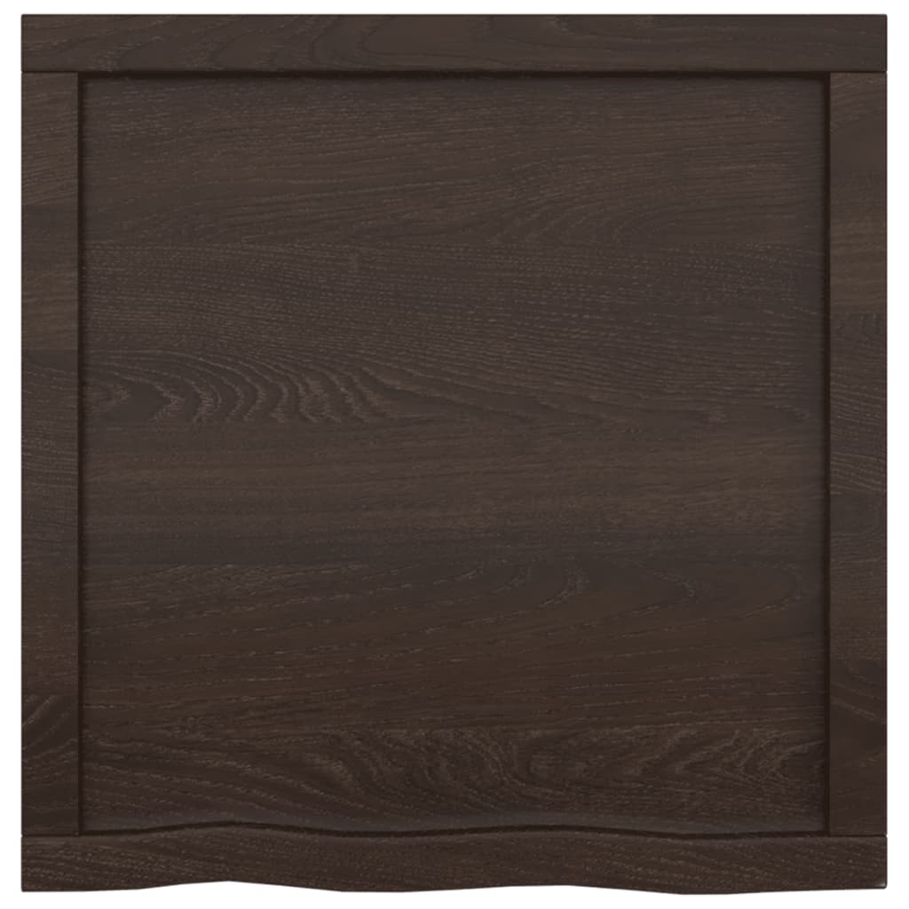 Vegghylle mørkebrun 60x60x(2-6) cm behandlet heltre eik