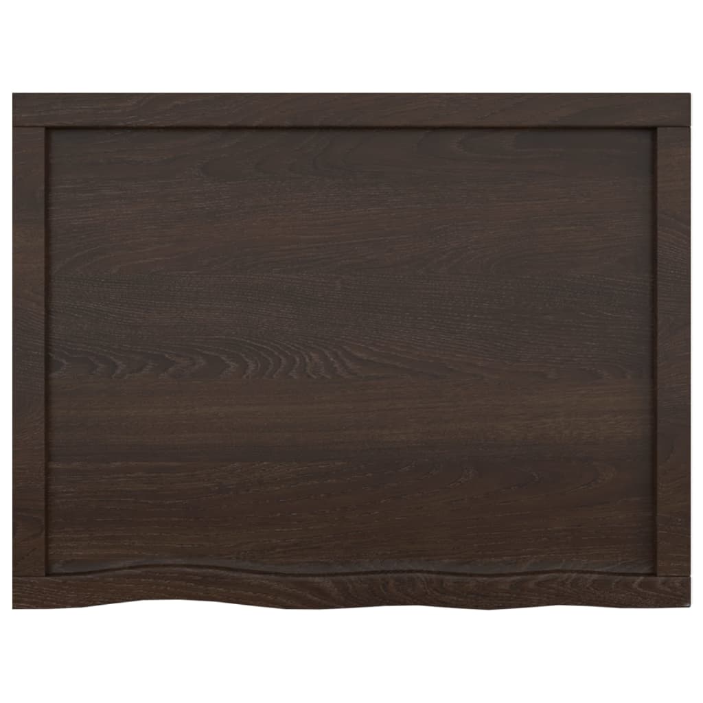 Vegghylle mørkebrun 80x60x(2-4) cm behandlet heltre eik