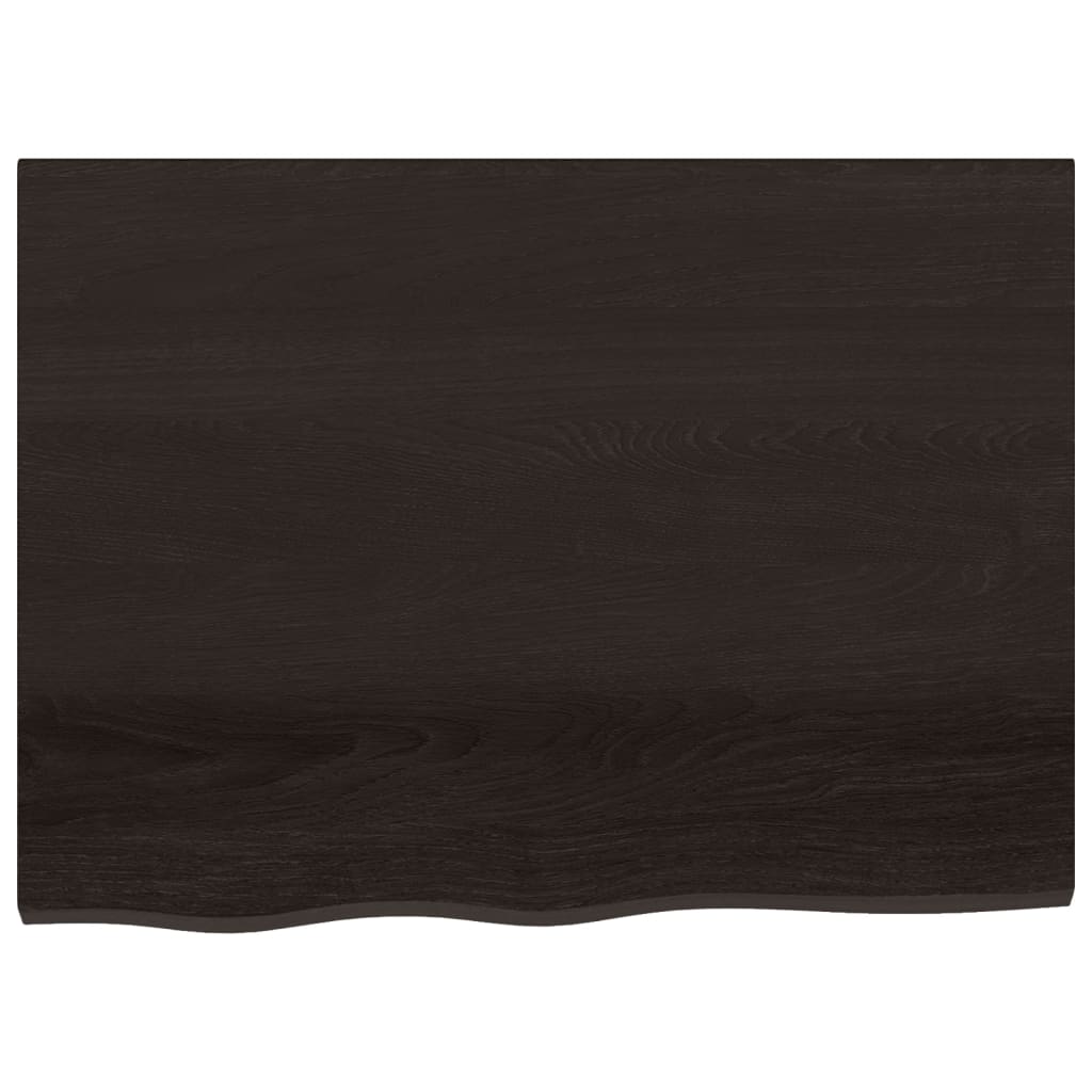 Vegghylle mørkebrun 80x60x(2-6) cm behandlet heltre eik