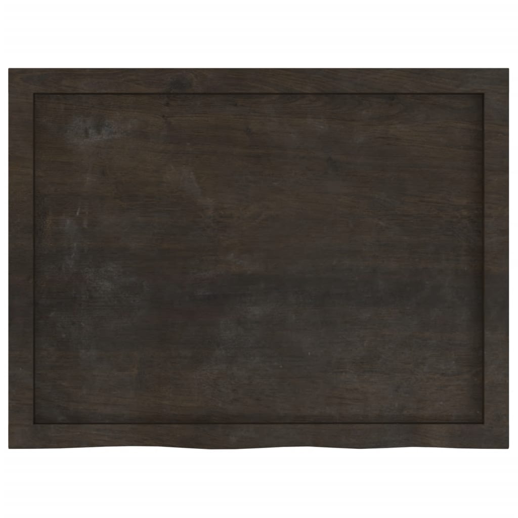 Vegghylle mørkebrun 80x60x(2-6) cm behandlet heltre eik