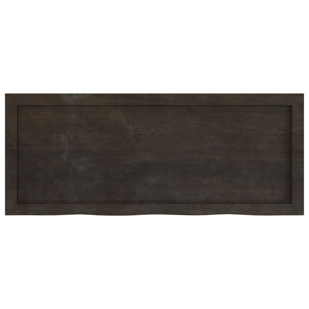 Vegghylle mørkebrun 100x40x(2-6) cm behandlet heltre eik