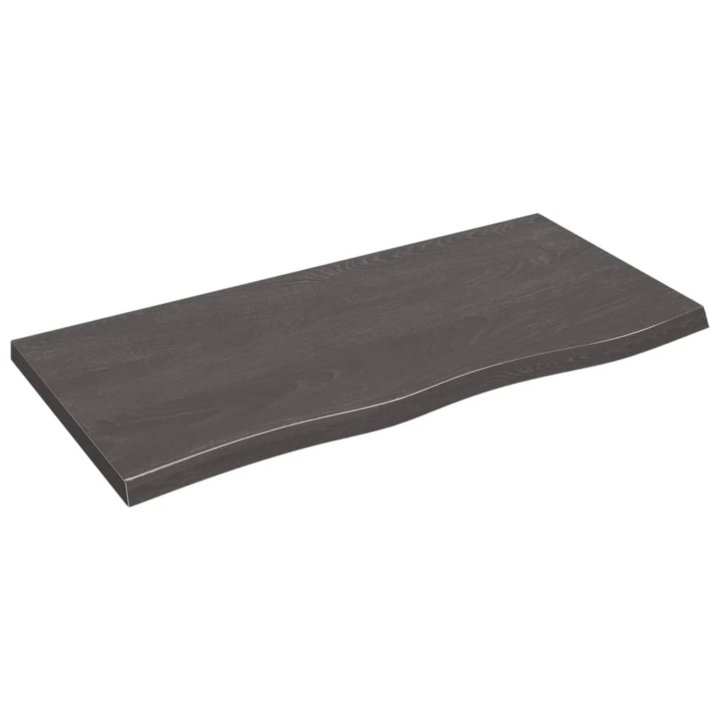 Vegghylle mørkebrun 100x50x(2-4) cm behandlet heltre eik