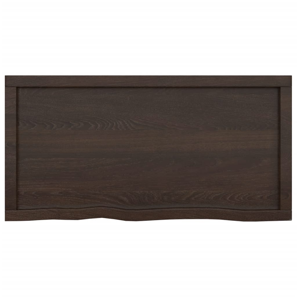 Vegghylle mørkebrun 100x50x(2-6) cm behandlet heltre eik