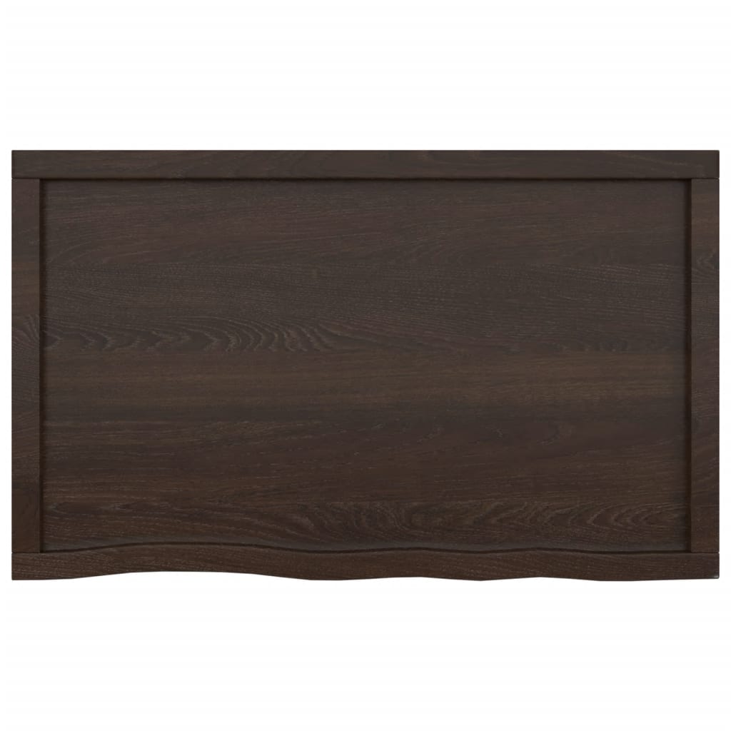 Vegghylle mørkebrun 100x60x(2-4) cm behandlet heltre eik