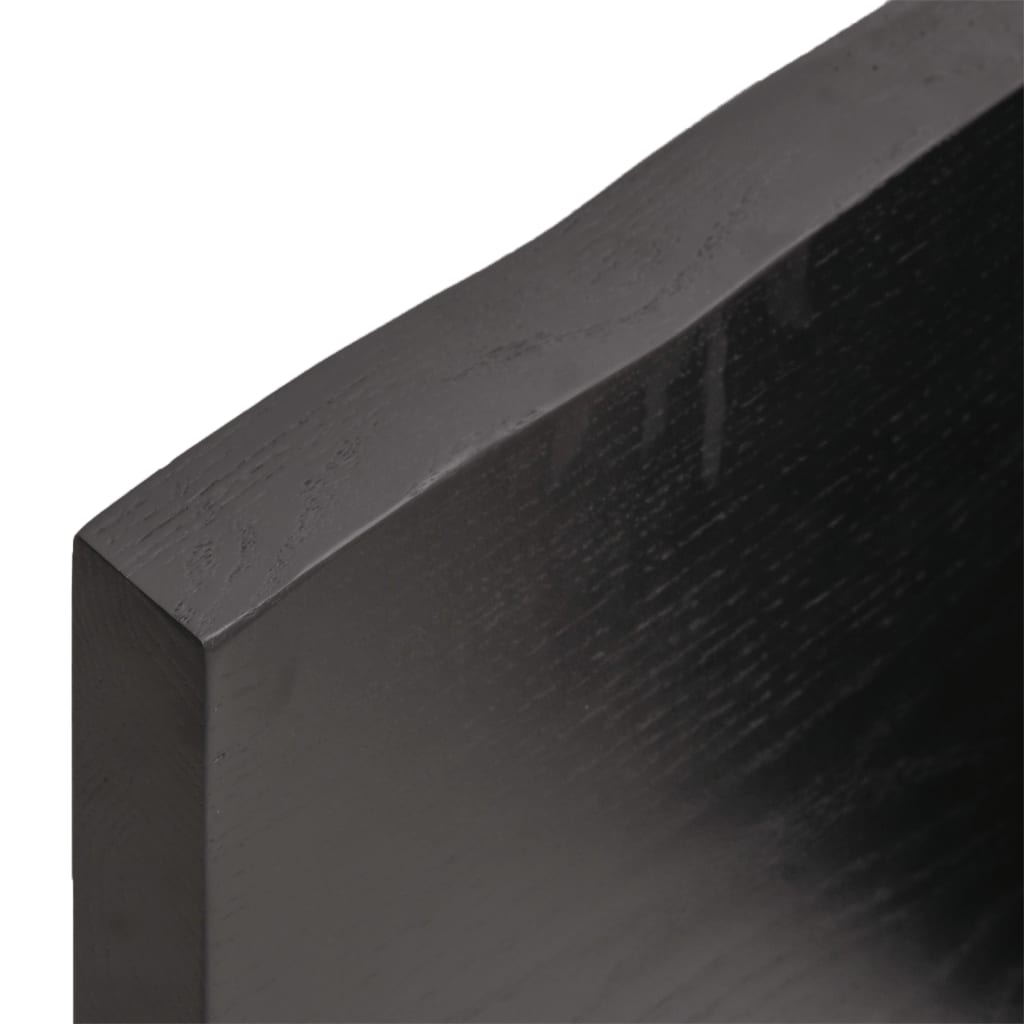 Vegghylle mørkebrun 100x60x(2-4) cm behandlet heltre eik