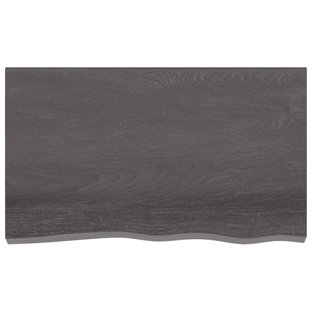 Vegghylle mørkebrun 100x60x(2-6) cm behandlet heltre eik