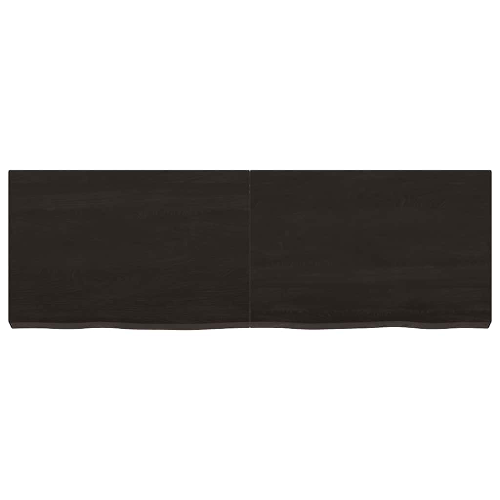Vegghylle mørkebrun 120x40x(2-6) cm behandlet heltre eik