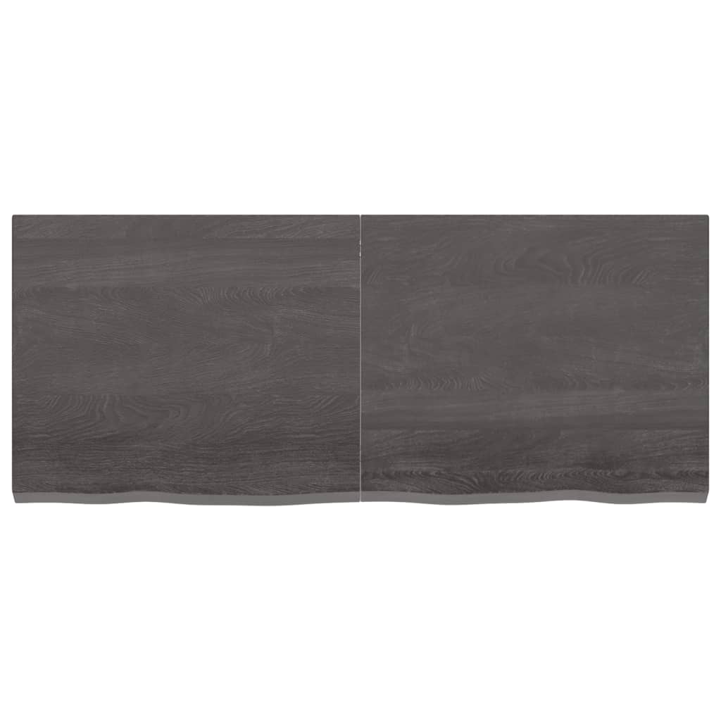 Vegghylle mørkebrun 120x50x(2-4) cm behandlet heltre eik
