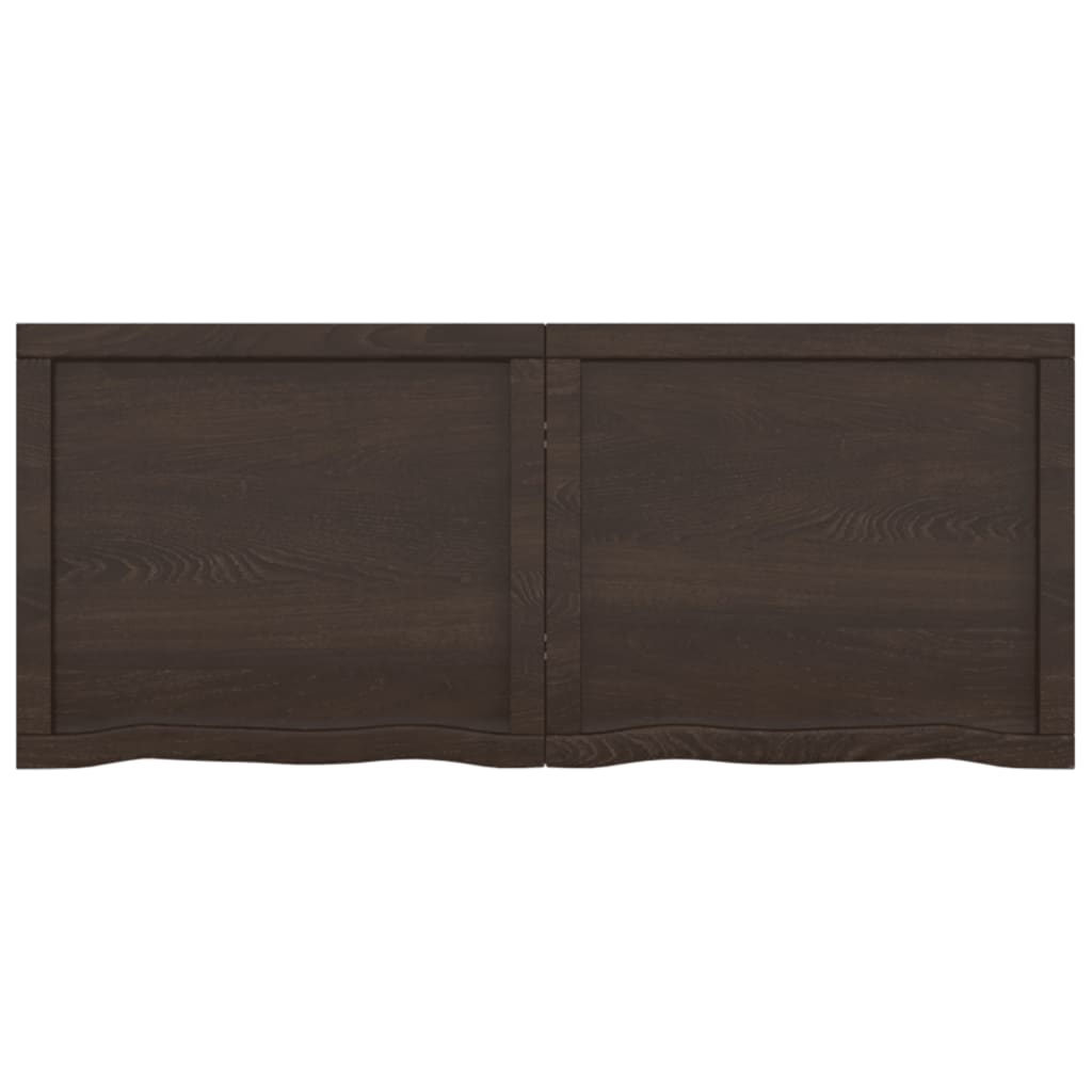 Vegghylle mørkebrun 120x50x(2-4) cm behandlet heltre eik