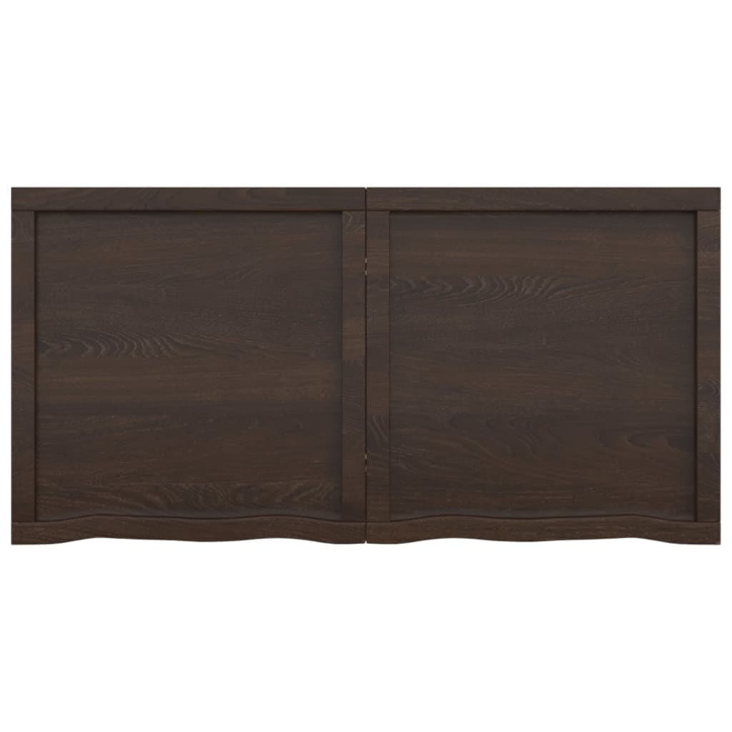 Vegghylle mørkebrun 120x60x(2-4) cm behandlet heltre eik