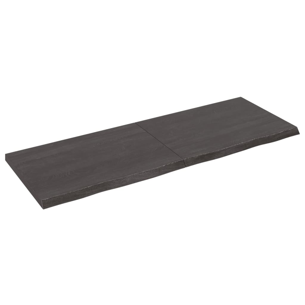 Vegghylle mørkebrun 140x50x(2-4) cm behandlet heltre eik