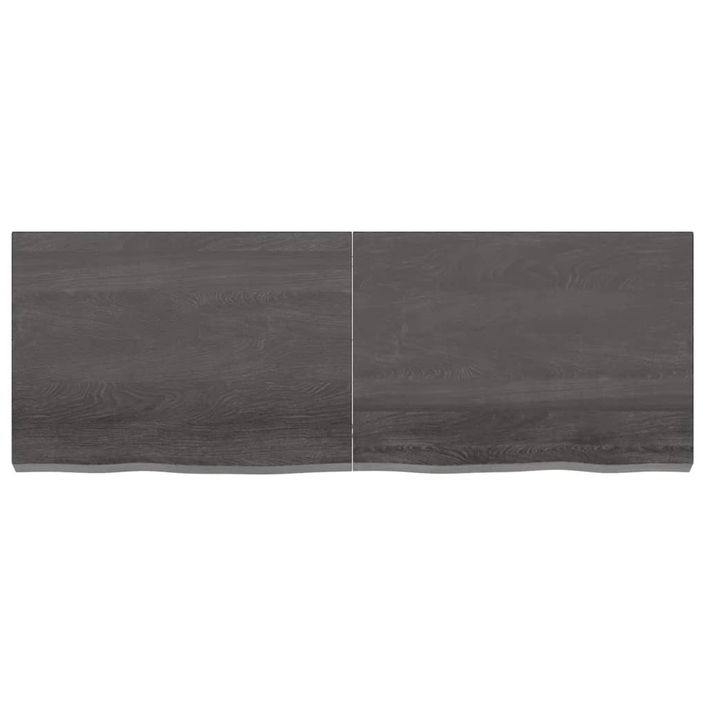Vegghylle mørkebrun 140x50x(2-6) cm behandlet heltre eik