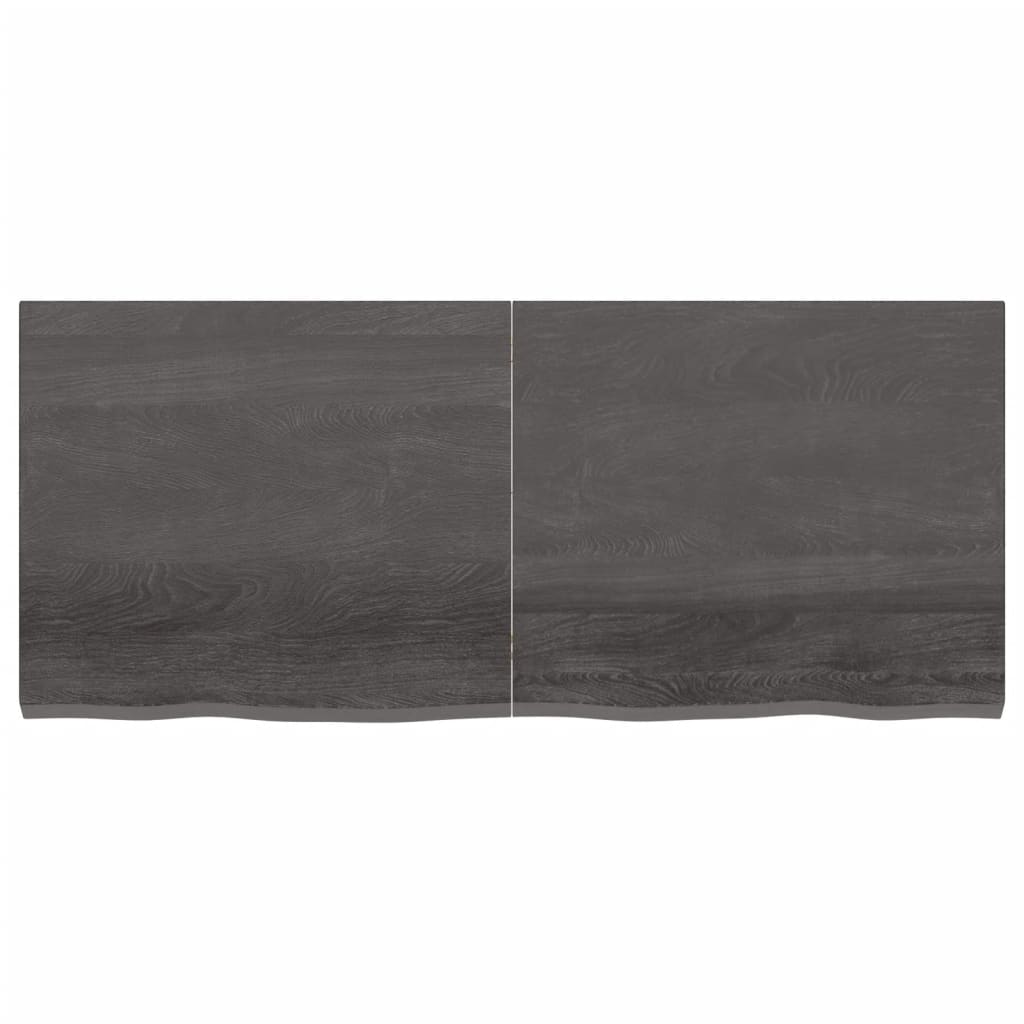 Vegghylle mørkebrun 140x60x(2-4) cm behandlet heltre eik