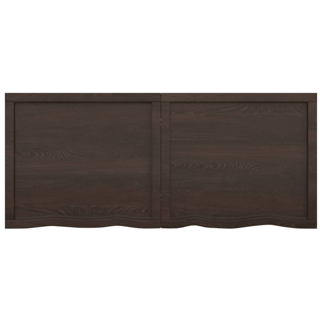 Vegghylle mørkebrun 140x60x(2-4) cm behandlet heltre eik