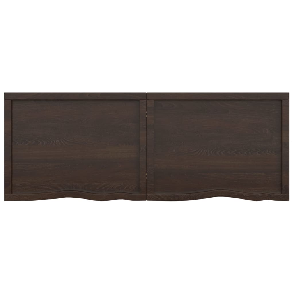Vegghylle mørkebrun 160x60x(2-6) cm behandlet heltre eik