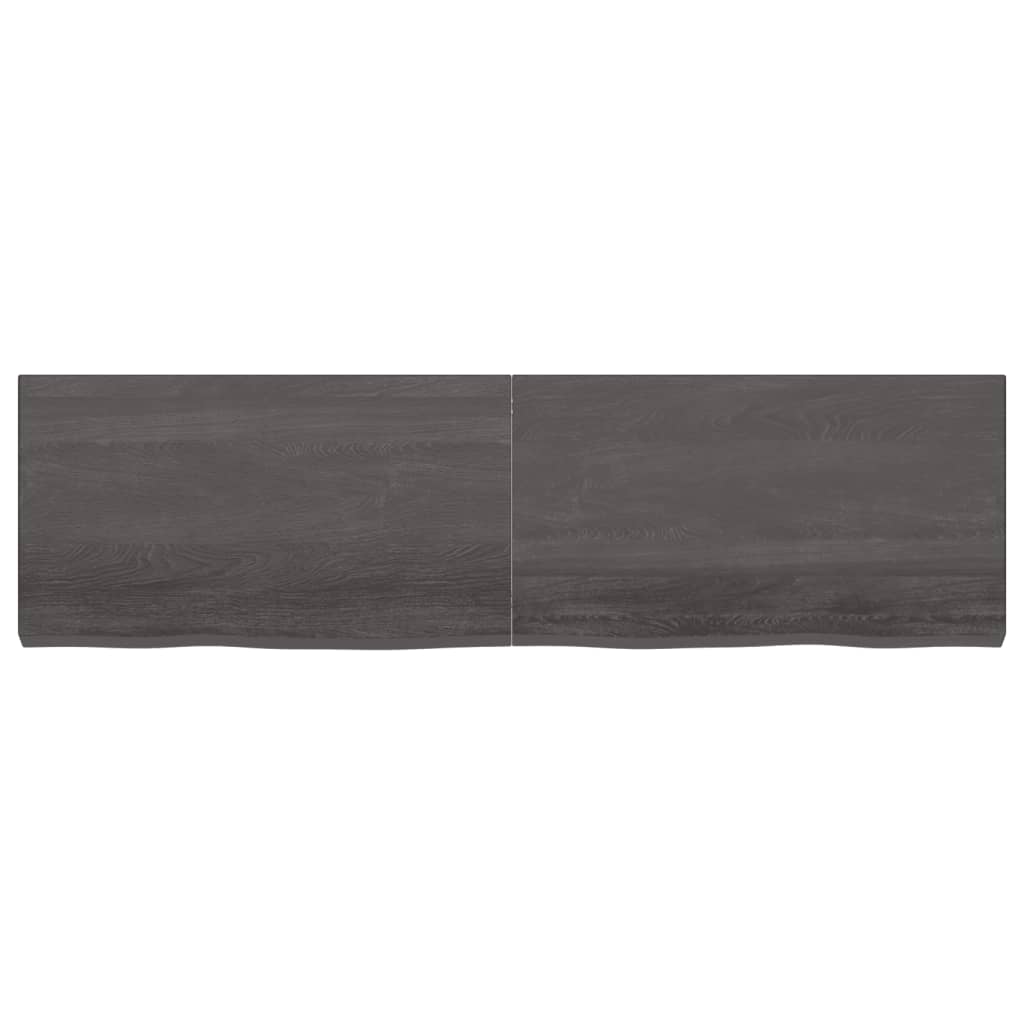 Vegghylle mørkebrun 180x50x(2-6) cm behandlet heltre eik