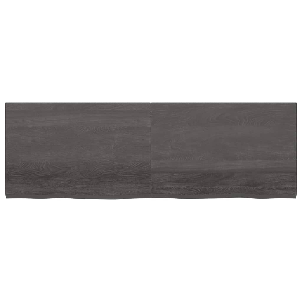 Vegghylle mørkebrun 180x60x(2-4) cm behandlet heltre eik