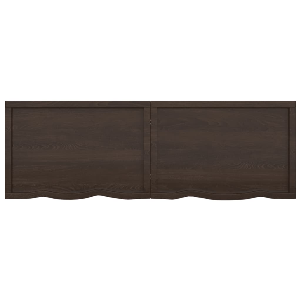 Vegghylle mørkebrun 180x60x(2-4) cm behandlet heltre eik