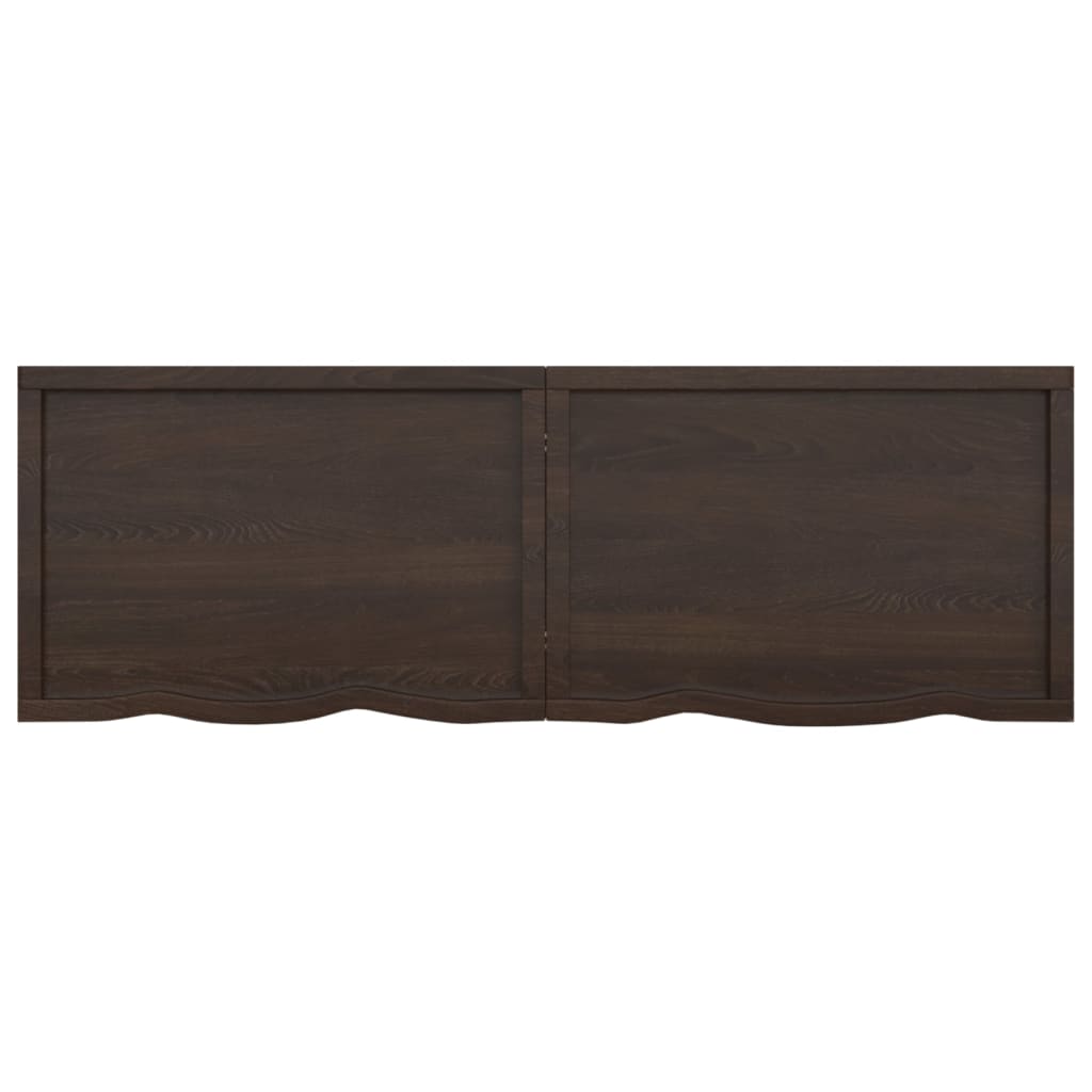Vegghylle mørkebrun 180x60x(2-6) cm behandlet heltre eik